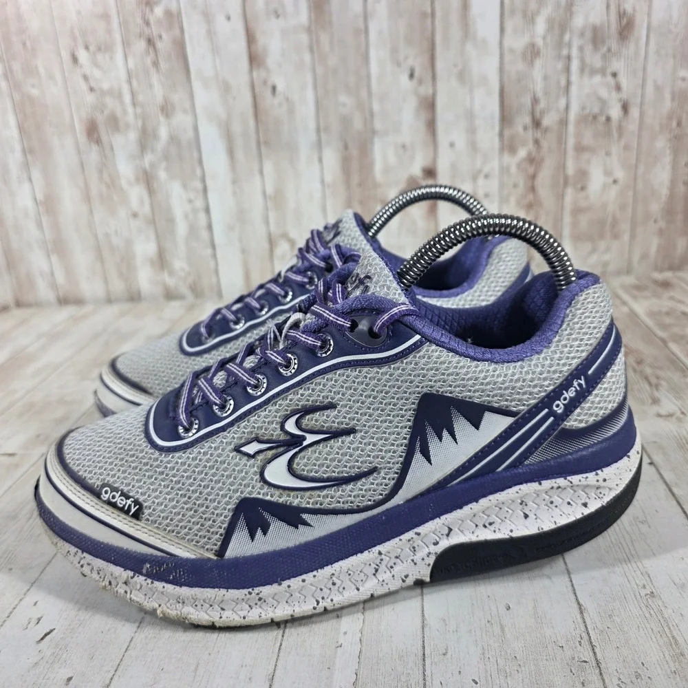 Gravity Defyer Womens TB9024FWP-M Grey Purple VersoShock Walking Shoes Size 7